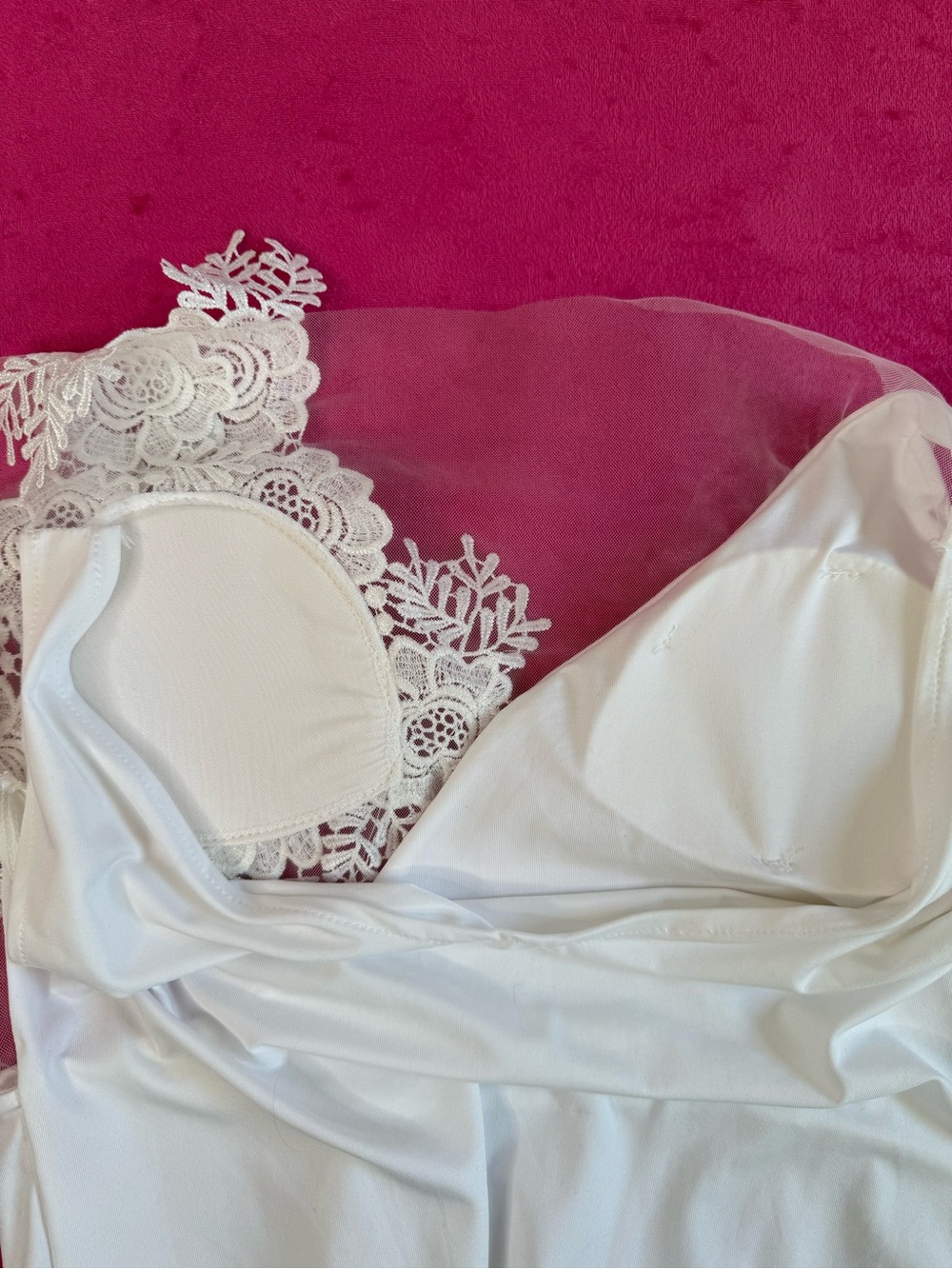 Vintage Coquette Ivory Lace detail V-neck Sleeveless Snap Closure Bodysuit M - Picture 7 of 15